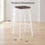Tabouret de bar carré en métal blanc rétro et bambou grain de bois pressé espresso - ensemble de 2