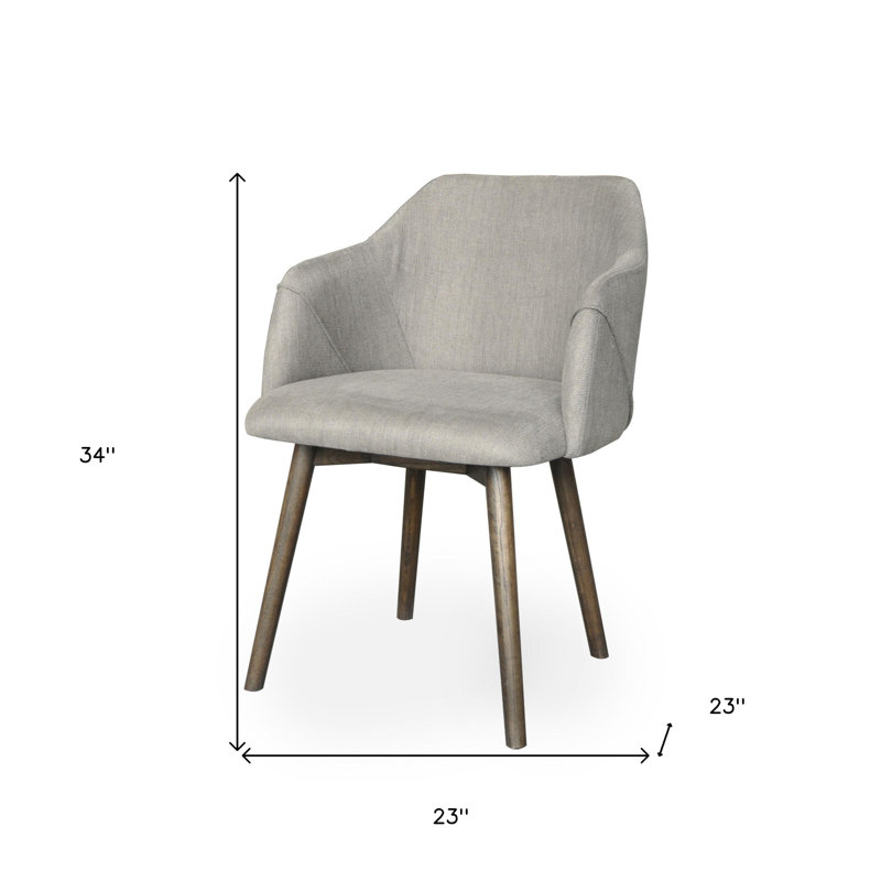 Chaise de salle à manger rembourrée grise et brune