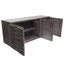 Buffet en bois d'acacia massif à 3 portes de 69 po Bastille gris fumée