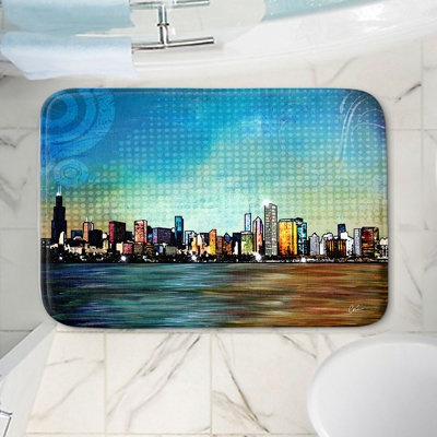 Tapis pour salle de bain en mousse à mémoire rectangulaire bakke corina