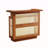 47.24 Inches Farmhouse Caramel Brown Rattan Home Bar Unit, 4-Tier Liquor Cabinet With Stemware Racks For Living Room