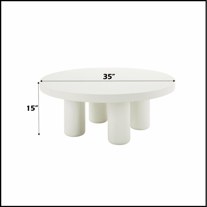 Table basse Loanna à finition blanche avec surface stable et design élégant pour les salons modernes