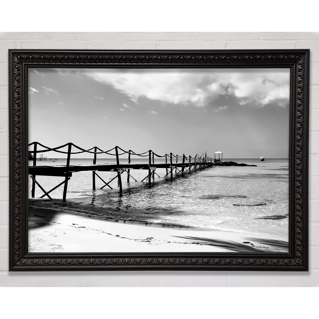 Silver Sand Pier B N W - Druck