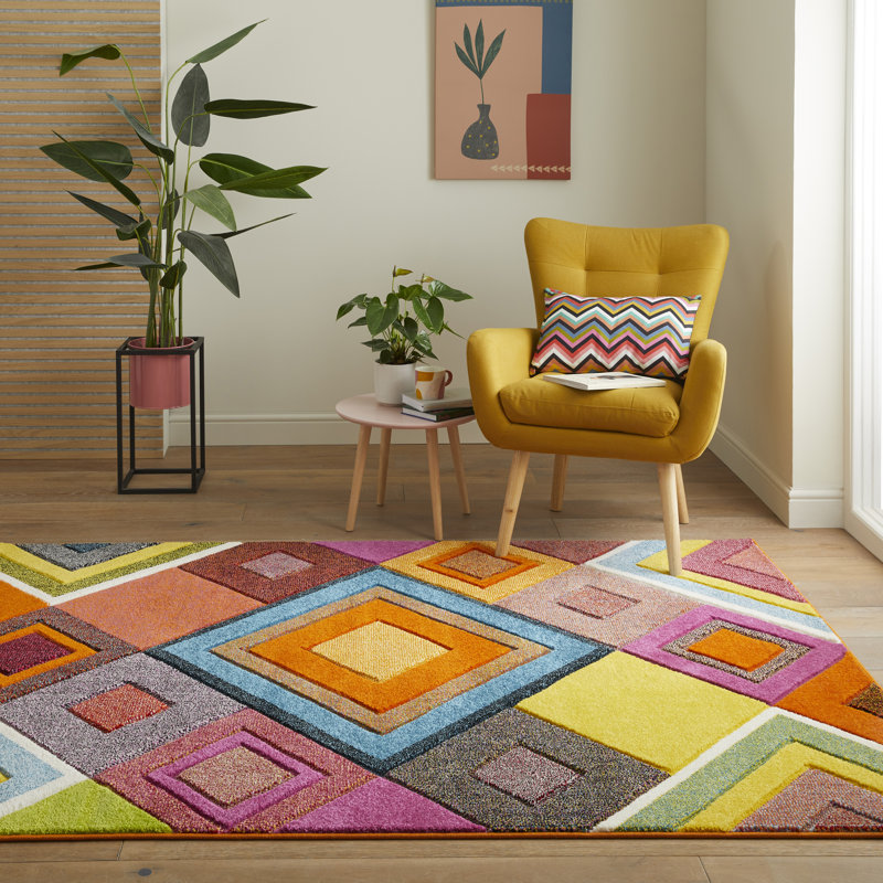 Geometric Area Rug, Rectangle 80 x 150cm