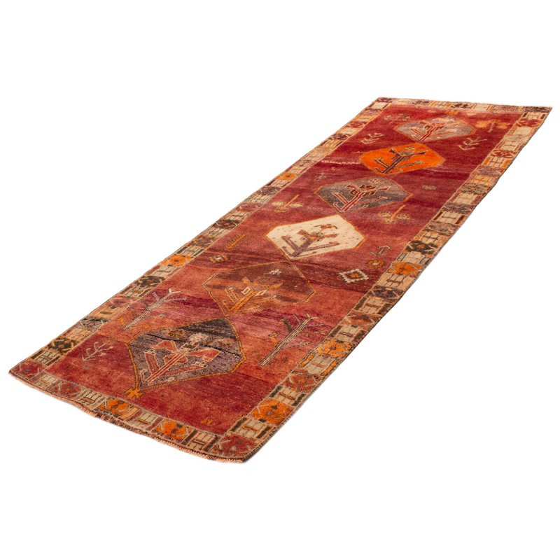 Tapis bourgogne noué à la main unique de conception unique 4 pi 9 po x 12 pi 8 po Melis