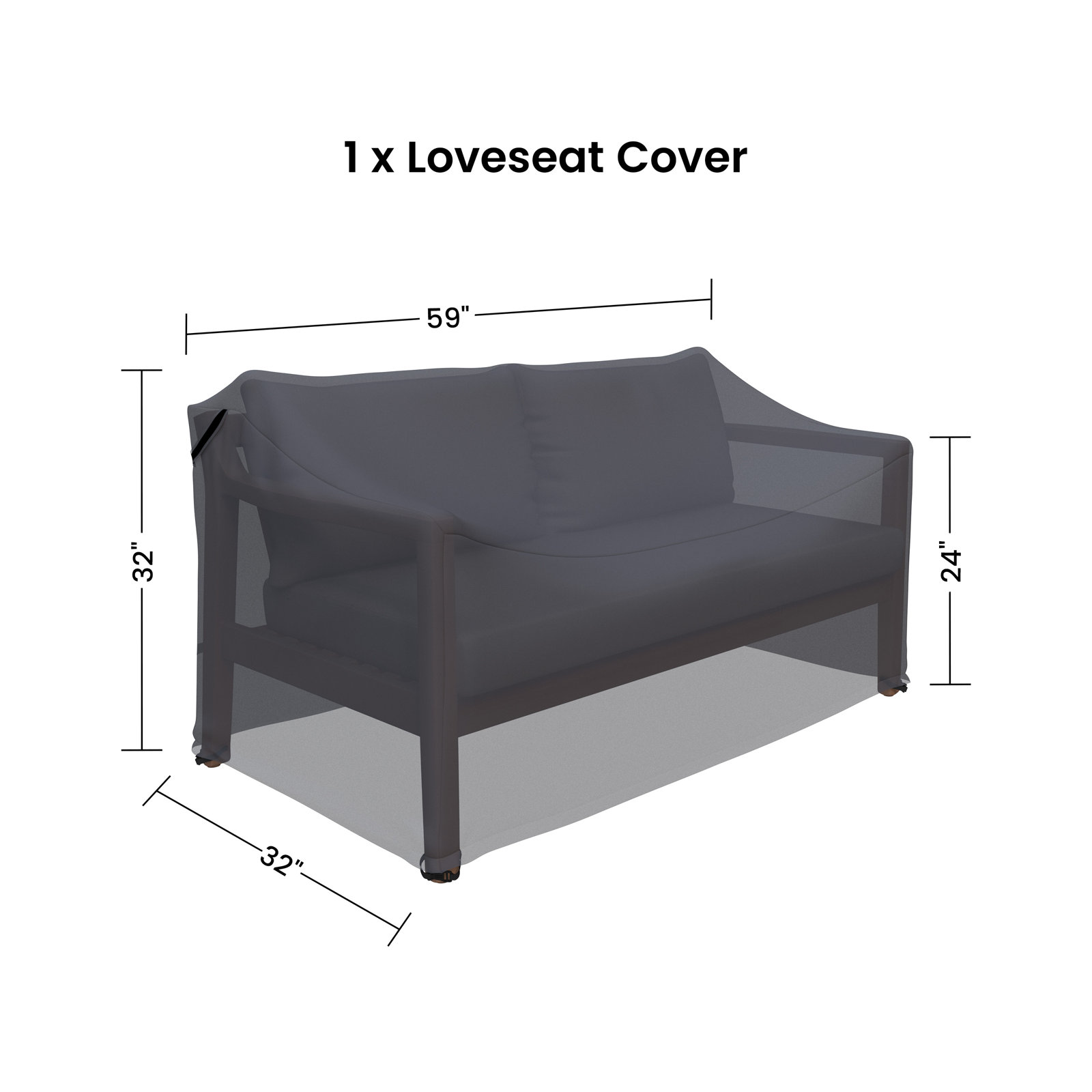Amina 58" Wide Outdoor Loveseat Cover