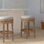Tabouret de bar pivotant sans dossier, naturel patiné-1431015706