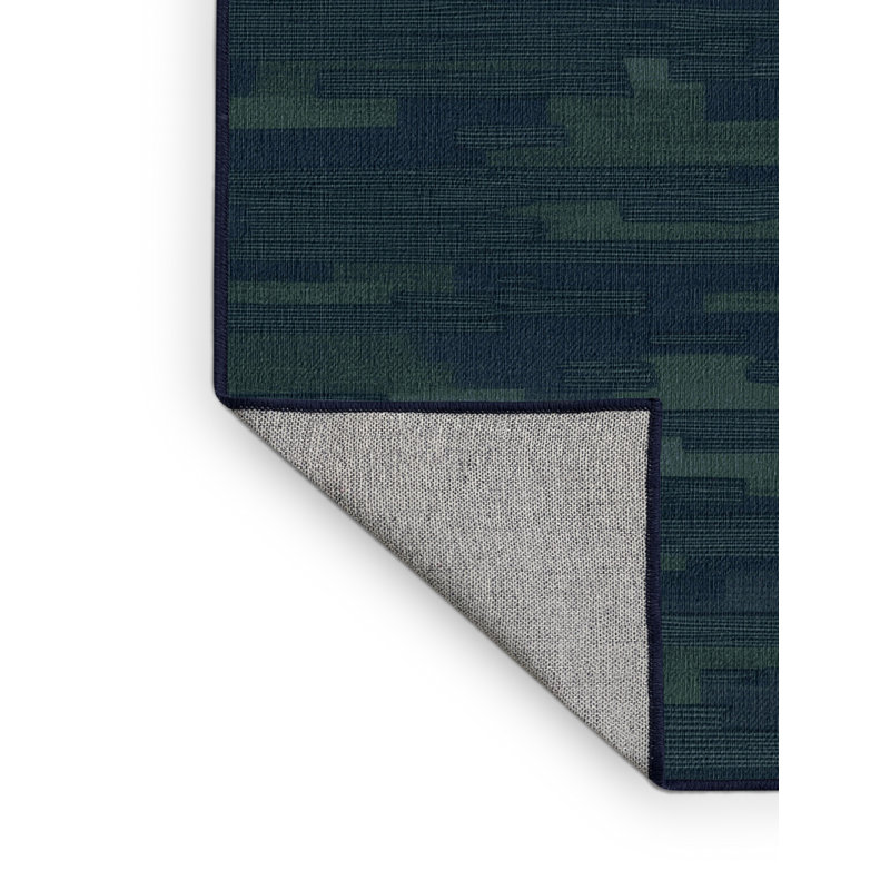 Machine Washable Abstract Gray Area Rug, Square 3'
