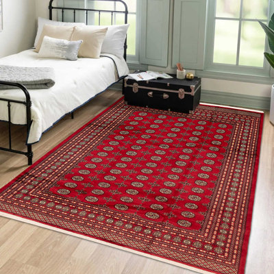 Tapis rouge Finha Peshawar Bokhara 8 pi 2 po x 9 pi 10 po