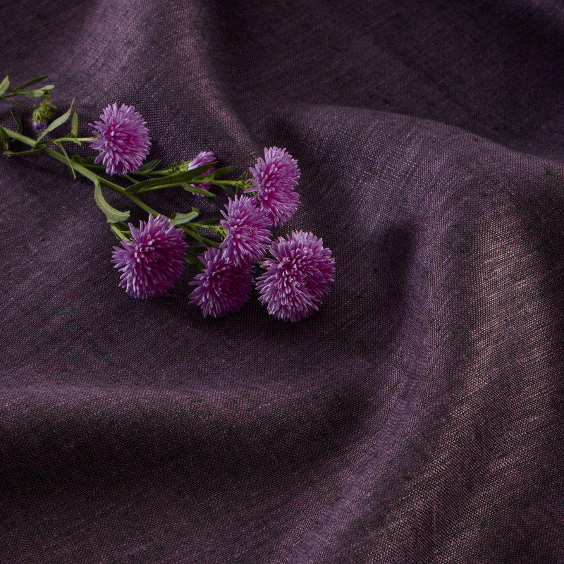 100% Pure Linen Table Throw - Athena, Grape