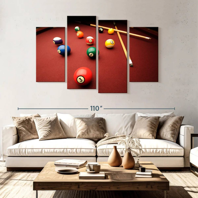 Senne Game Of Pool, 54" H x 84" W