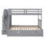 Lit simple superposé au dessus d'un lit double avec lit gigogne simple (gris) (VIEUX SKU: LT000025AAE-1)-1630138481