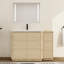 Ensemble de meuble-lavabo simple 48 po avec plateau en céramique Ornar, meuble-lavabo simple autoportant avec lavabo en céramique-239659846