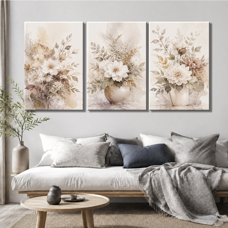 Impression sur toile 3 vases, 12 * 18 pouces * 3