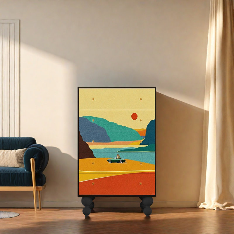 Armoire décorative à tiroirs minimaliste française