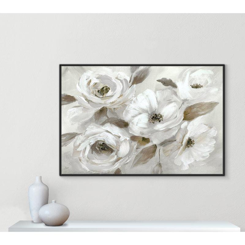 «Winter White», reproduction encadrée sur toile par Nan, H 41,5 po x l 61,5 po x P 2 po, Noir