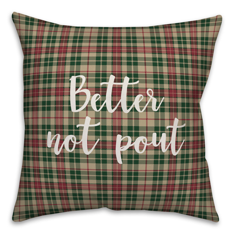  Coussin Better Not Pout in Tartan, Housse de coussin