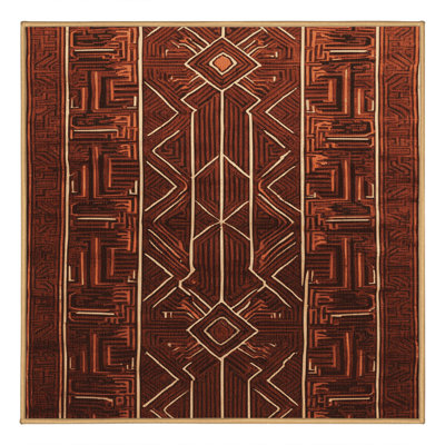 Machine Washable Art Deco Brown Area Rug