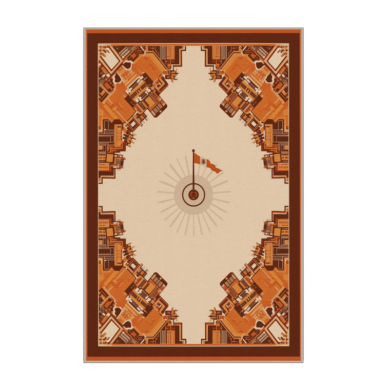 Tapis beige lavable à la machine Pelico Mexico, 8 x 12