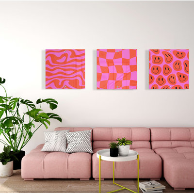 Ensemble de 3 décorations murales sourire
