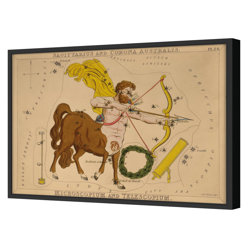 Sagitarius Print by Grand Archives, Black Framed, 22" H x 31" W
