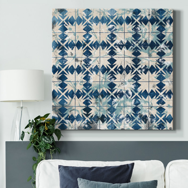 Impression sur toile Tile-Dye VI-Premium - prête à être accrochée, H 10 po x l 10 po x P 1 po, Pas de tapis, Toile tendue