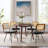 Bowens Tufted Faux Leather Upholstered Dining Side Chair with Ratten Back-1184536814