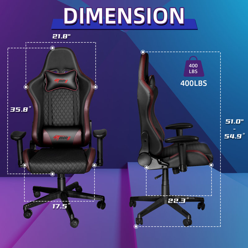 Fauteuil de jeu PC et de course, Noir / rouge