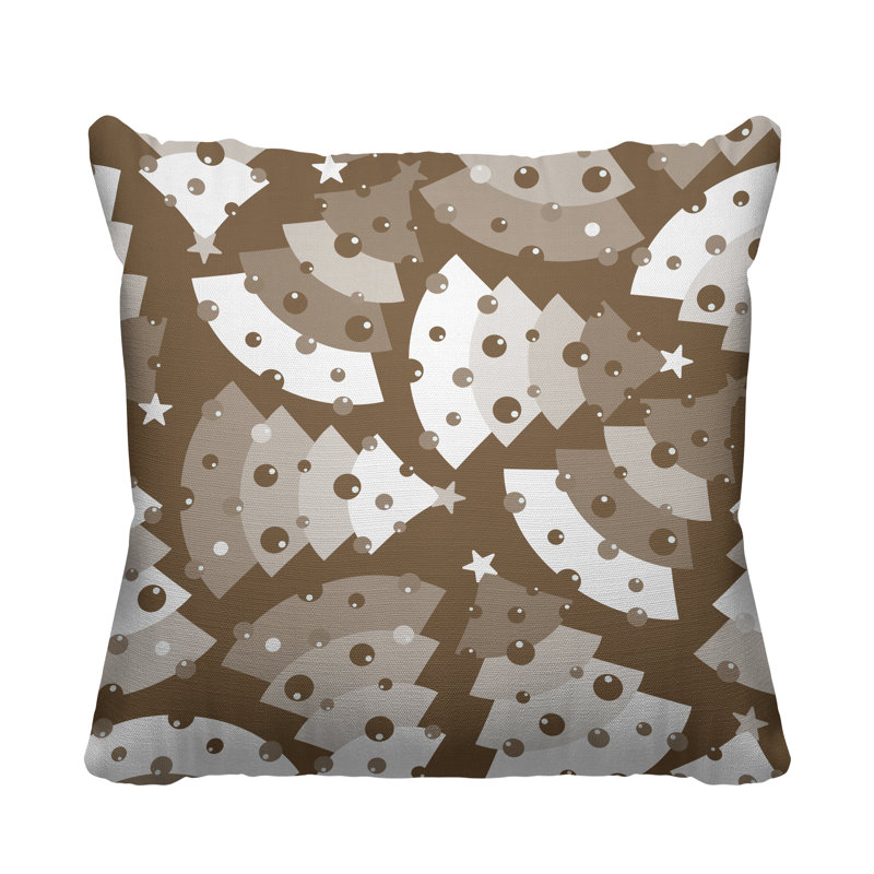 Outdoor Reversible Throw Pillow, 17H" x 17W", Beige, Square