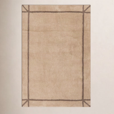 Bordered Hand-Woven Rug