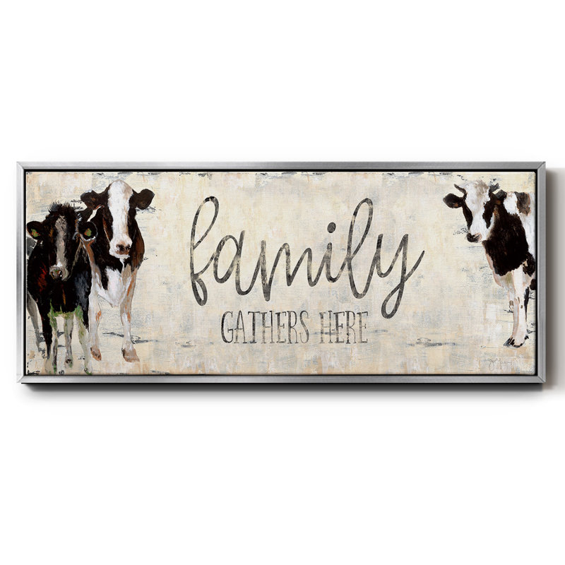 «Family Gather Here», toile encadrée, H 8 po x l 20 po