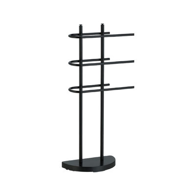 3 Rails Standing Blanket Ladder Black Metal