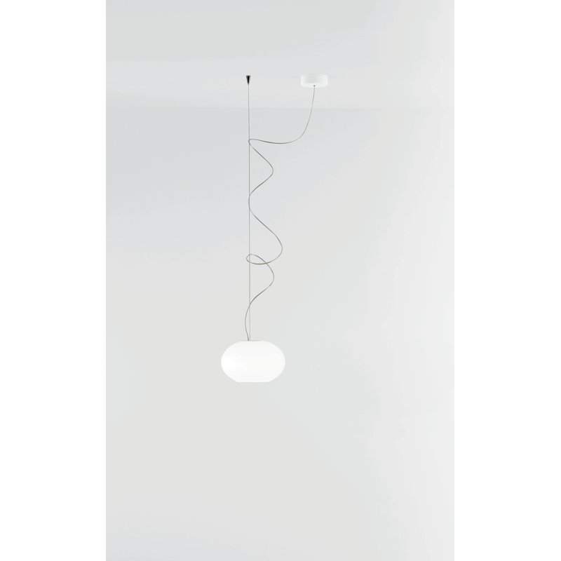 1 - Light Matt White LED Sphere Pendant, 200cm H x 35cm W x 35cm D, No