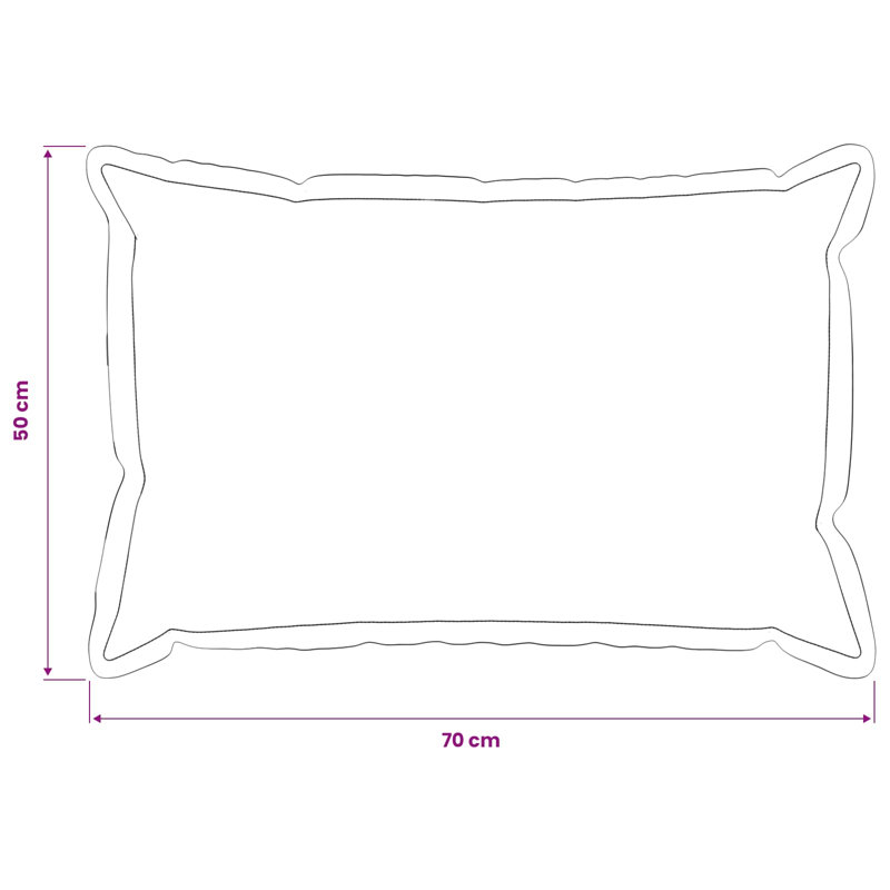 Cream Cushion Cover, Rectangle 50cm H x 70cm W, Black