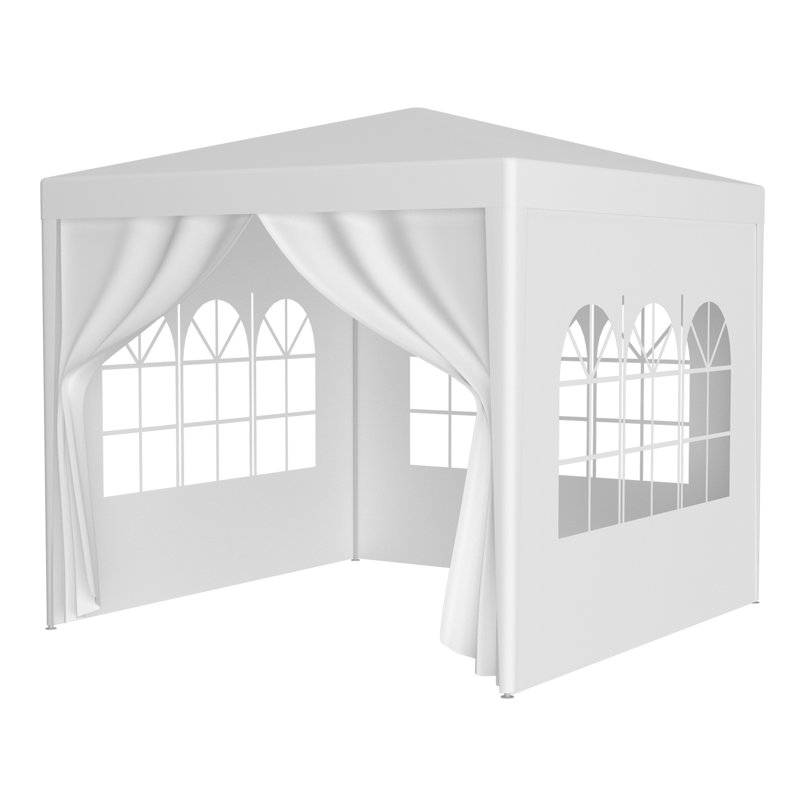 10'X10' Party Tent Outdoor Heavy Duty Gazebo Wedding Canopy + 4 Removable Walls, White