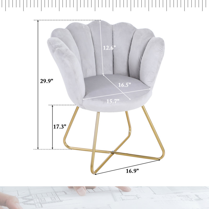Tierra Velvet Barrel Chair, Grey