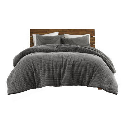 3PCS Full/Queen Waffle Washed Comforter Set