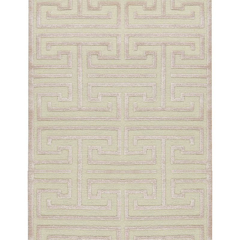 Hand-Knotted High-Quality Ivory and Pink Runner