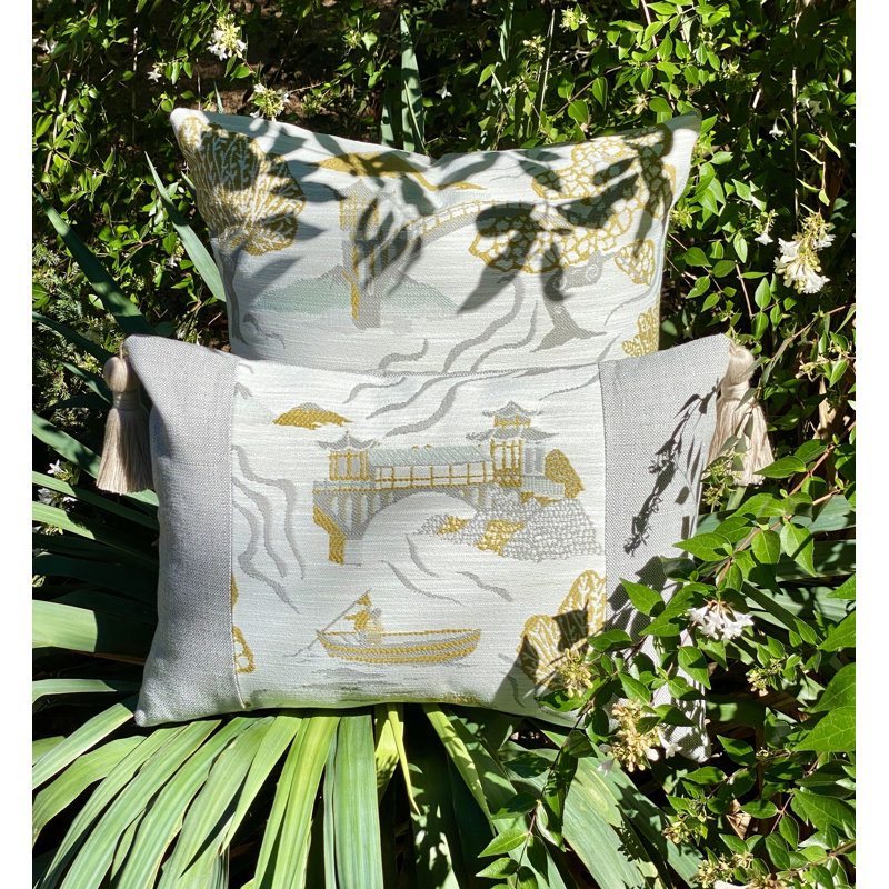 Pagoda Lumbar Indoor/Outdoor Pillow Cover & Insert