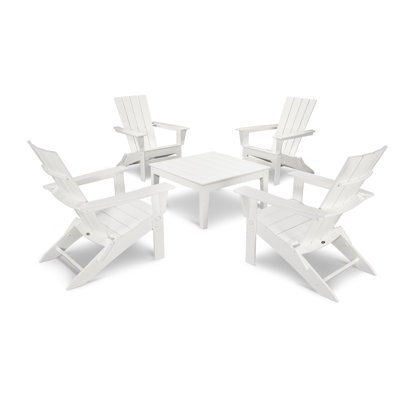 POLYWOOD Quattro Folding Chair 5-Piece Conversation Set