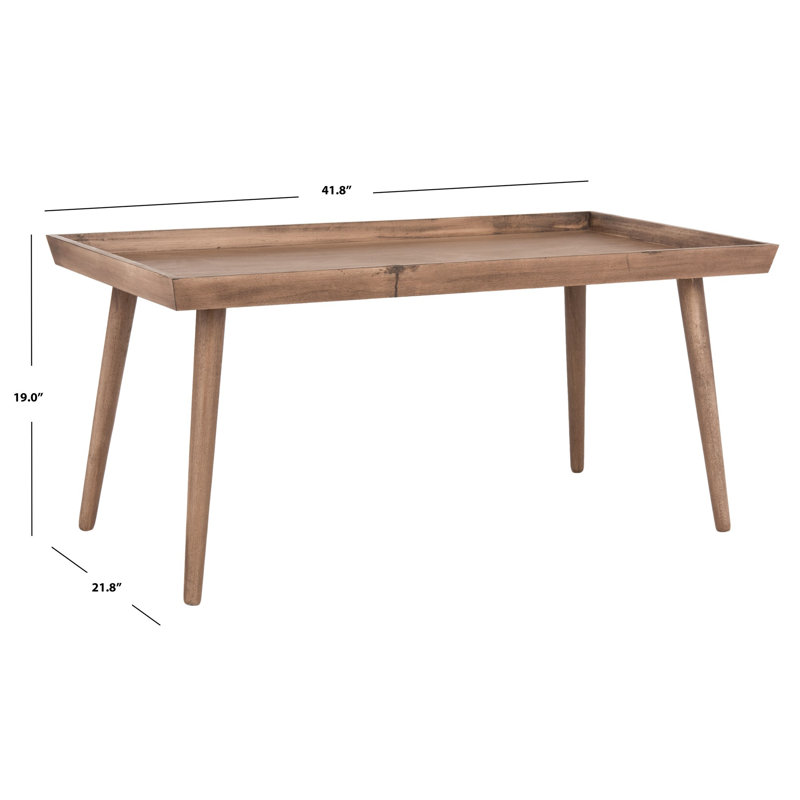 Ensemble de tables basses en bois massif 3 pièces, Marron clair