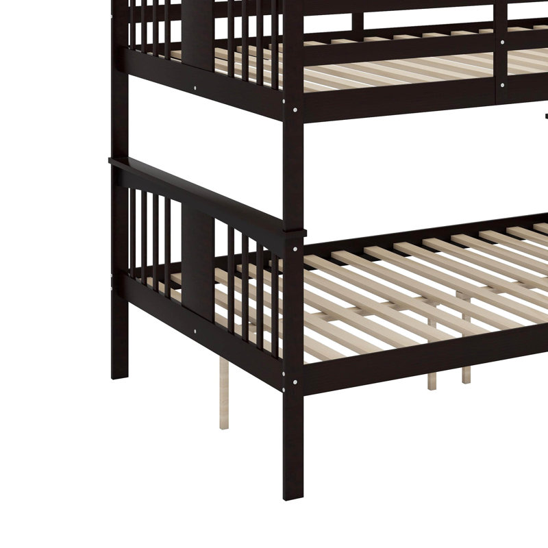 Full Over Full Bunk Bed With Ladder, Espresso