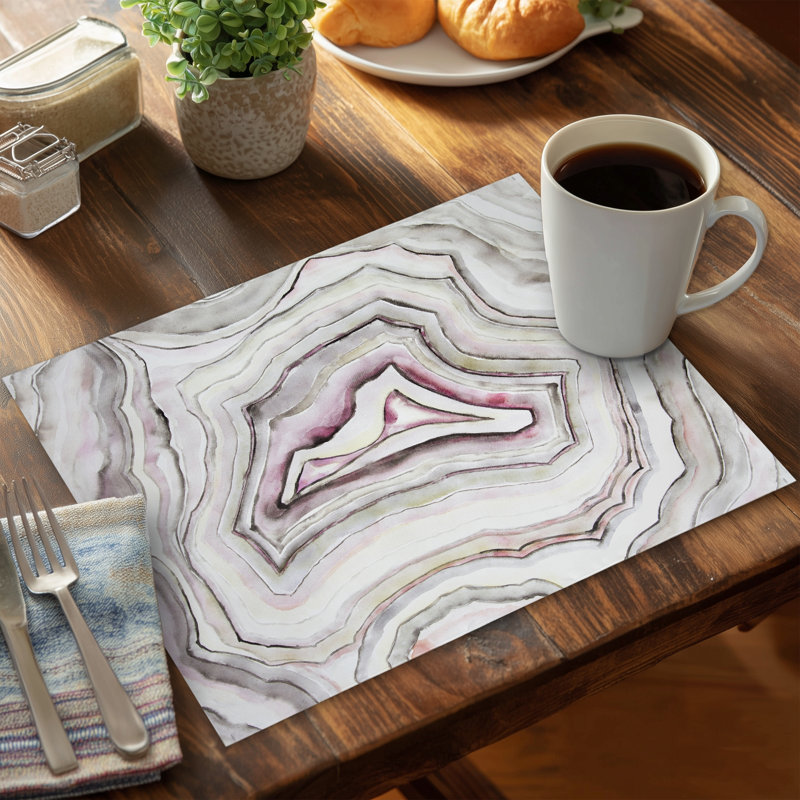 Geode Pink Pattern Polyester Placemat | Bedroom Home Decor