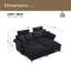 Canapé modulaire à assise profonde, canapé confortable avec repose-pieds Cloud, causeuse, canapé modulaire rembourré en velours côtelé 85,8 po pour salon, appartement et studio-114249310