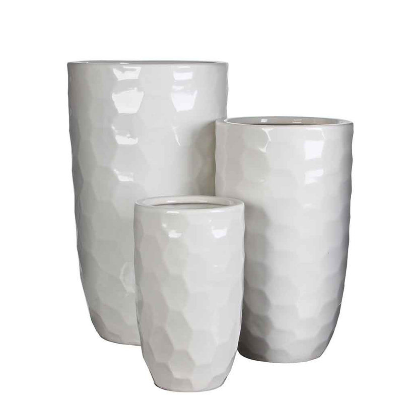 Ellenton Ceramic Floor Vase, White