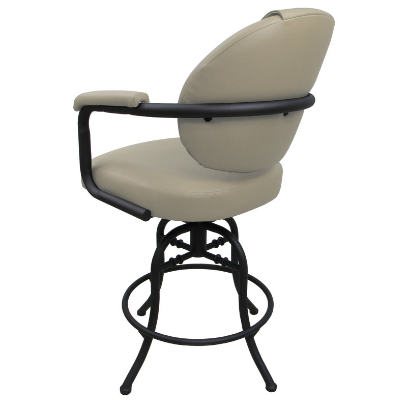 Siyao Swivel Upholstered Counter Stool with Metal Frame, Counter Stool (26" Seat Height), Beige