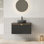 Meuble-lavabo mural 30 po avec lavabo, armoire de rangement flottante murale en contreplaqué