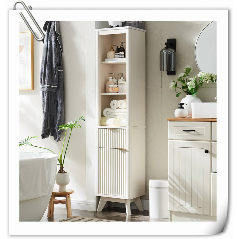 Solid Wood Freestanding Linen Cabinet