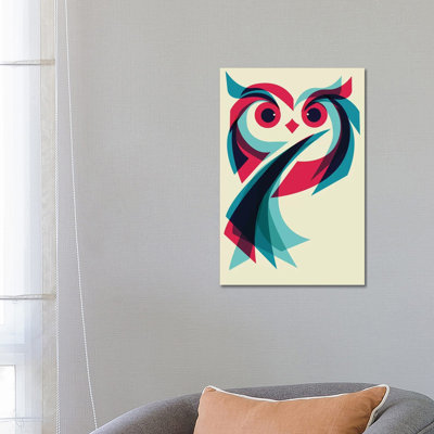 Owl 1 Piece Wrapped Canvas Wall Art