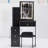 29.2" Left Bedside Cabinet Vanity Table With Cushioned Stool, Large Sliding, Touch Control, Tri-Color Switching, Brightness Adjust LED Mirror, High Capacity Storage, Suitable For Small Space